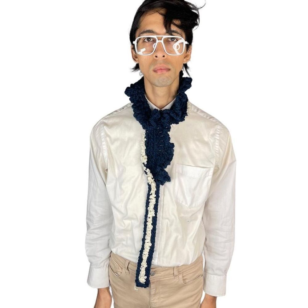 handmade Ruffle Collar crochet scarf anime spring adjustable necklace